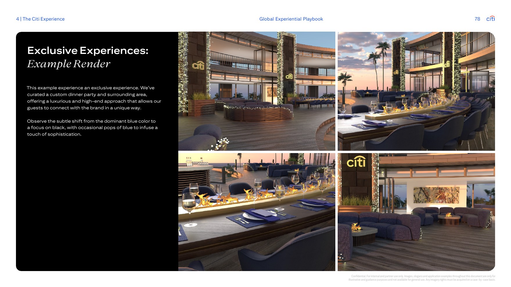 Exclusive experiences, example render