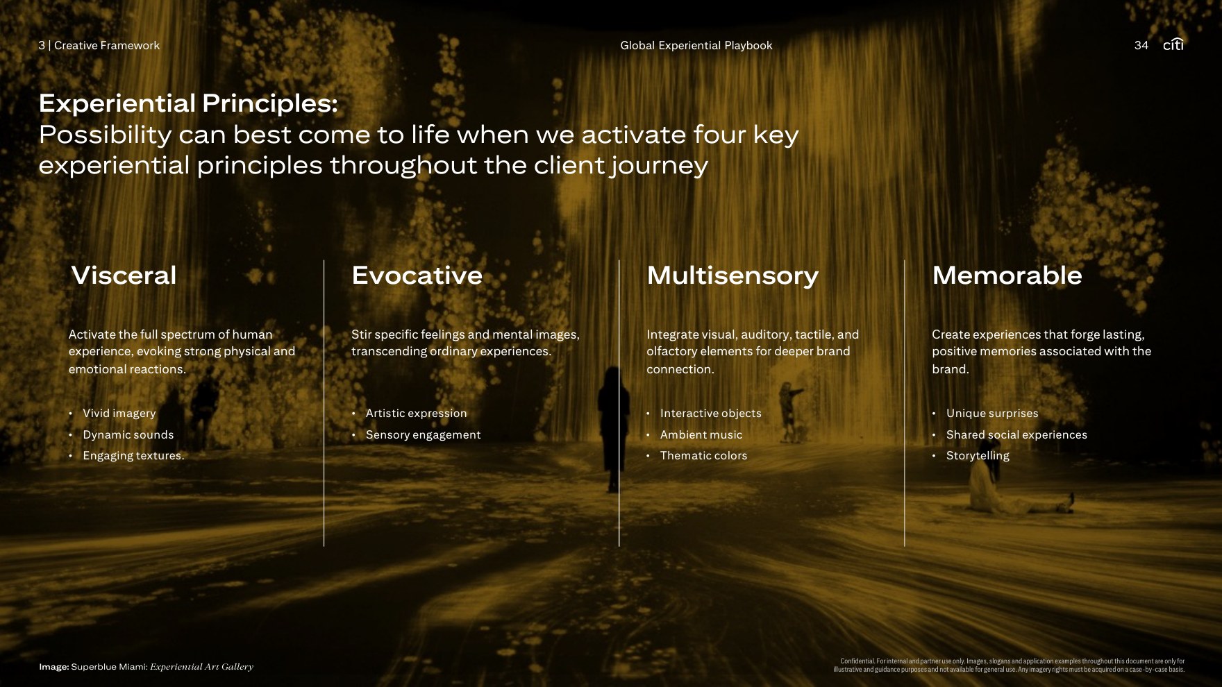 Four experiential principles: visceral, evocative, multisensory, memorable